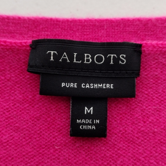 Talbots Pure Cashmere Pullover Long Sleeves V-Neck Sweater Size M - Picture 9 of 13